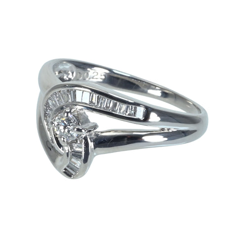 [Used] PT900 Diamond Ring, D0.25ct, 5.4g, #12.5, Certified 