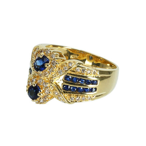 【中古】K18YG SAPPHIRE RING サファイアリング S1.05ct D0.30ct 6.1g #12.5