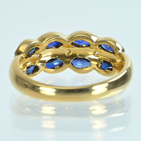 【中古】K18YG SAPPHIREサファイアリング S1.10ct D0.13ct 4.5g #12.5