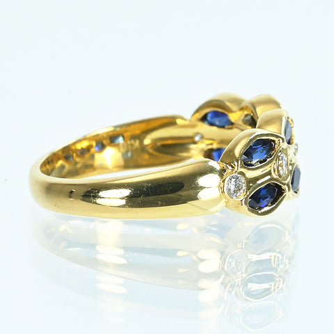 【中古】K18YG SAPPHIREサファイアリング S1.10ct D0.13ct 4.5g #12.5