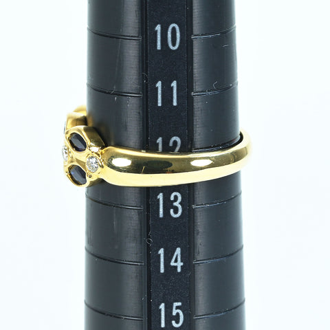 【中古】K18YG SAPPHIREサファイアリング S1.10ct D0.13ct 4.5g #12.5