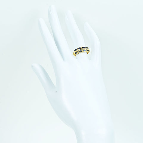 【中古】K18YG SAPPHIREサファイアリング S1.10ct D0.13ct 4.5g #12.5