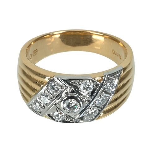 【中古】K18/PT900 DIAMOND ダイヤモンドリング D0.40ct 7.0g #11.5