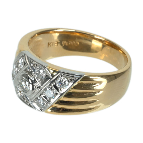 【中古】K18/PT900 DIAMOND ダイヤモンドリング D0.40ct 7.0g #11.5