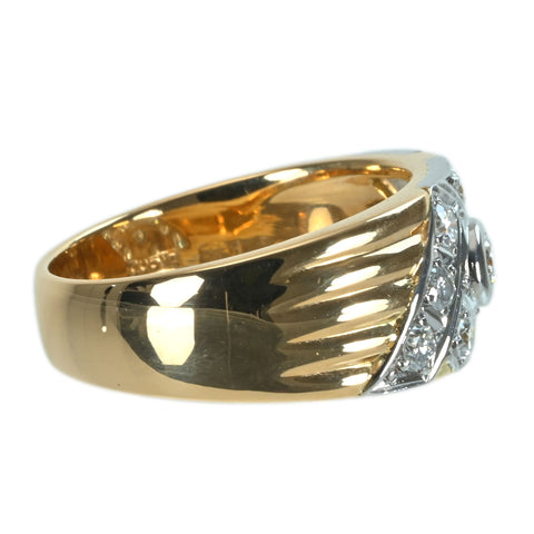 【中古】K18/PT900 DIAMOND ダイヤモンドリング D0.40ct 7.0g #11.5