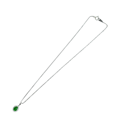 【中古】 PT850/PT900 JADEITEヒスイペンダントネックレス J0.96ct D0.23ct 5.7g