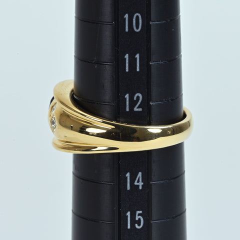 【中古】K18YG SAPPHIRE サファイアリング S0.76xct D0.28ct 9.1g #13