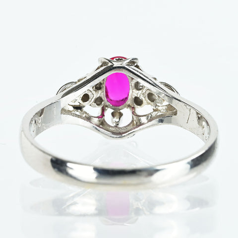 【中古】PT900 RUBY ルビーリング R0.36ct D0.08ct 3.6g #12