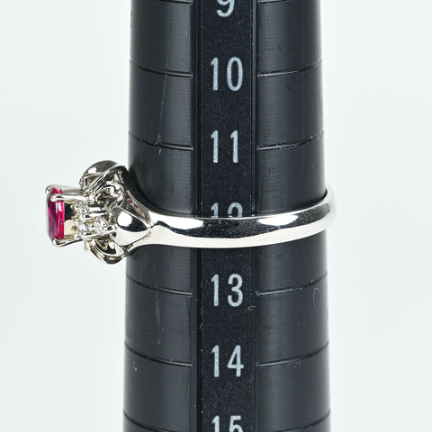 【中古】PT900 RUBY ルビーリング R0.36ct D0.08ct 3.6g #12