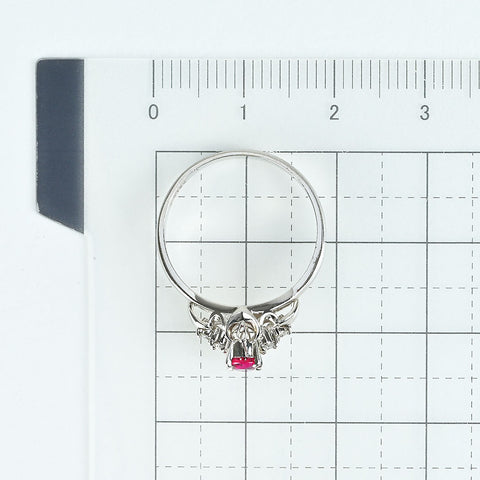 【中古】PT900 RUBY ルビーリング R0.36ct D0.08ct 3.6g #12