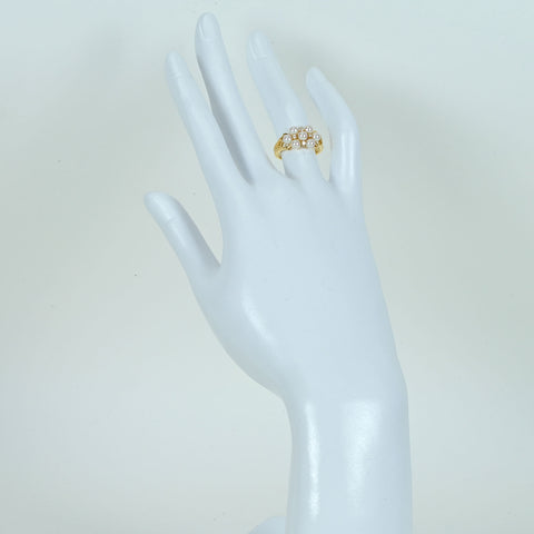 【中古】MIKIMOTO ミキモト K18YG AKOYA PEARLアコヤパールリング DIA 4.2g #10 ONE PRICE