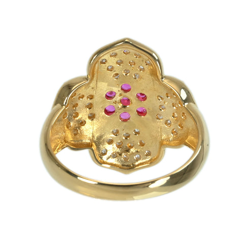 【中古】K18YG RUBY ルビーリング R0.31ct D0.80ct 5.3g #11.5