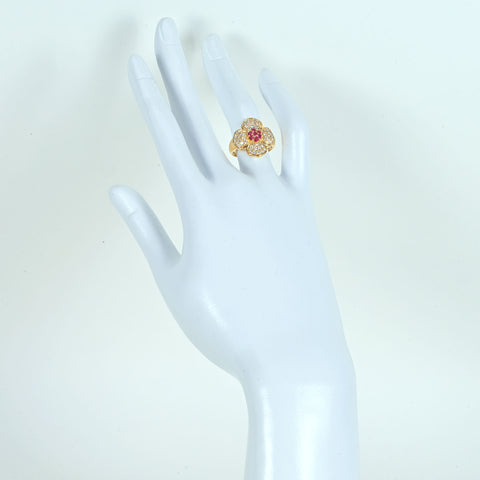 【中古】K18YG RUBY ルビーリング R0.31ct D0.80ct 5.3g #11.5