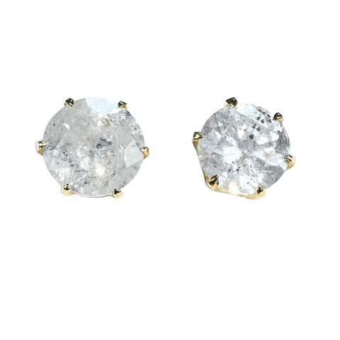 【中古】K18YG DIAMOND EARRINGS ダイヤモンドスタッドピアス 1.006ct/1.346ct 1.6g