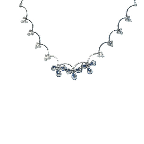 【中古】大森菜穂子 K18WG SAPPHIRE＆DIAMONDSサファイア・ダイヤモンドネックレス S5.18cr D1.10ct 17.8g