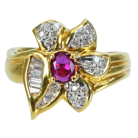 【中古】K18YG SAPPHIRE パープルサファイアリング PS0.41ct D0.43ct CGLソーティング 6.9g #11.5