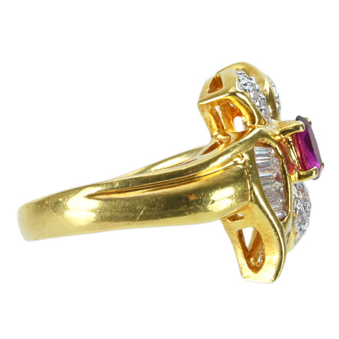 【中古】K18YG SAPPHIRE パープルサファイアリング PS0.41ct D0.43ct CGLソーティング 6.9g #11.5