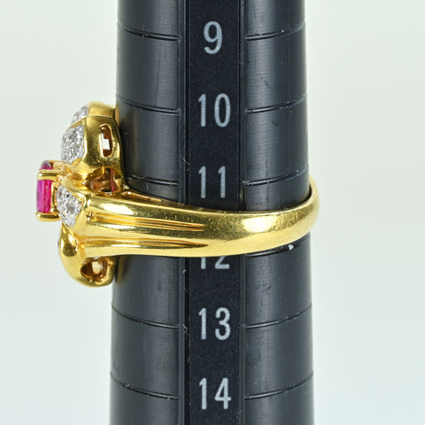 【中古】K18YG SAPPHIRE パープルサファイアリング PS0.41ct D0.43ct CGLソーティング 6.9g #11.5