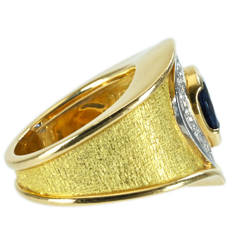 【中古】K18/PT900 SAPPHIRE RING サファイアリング S1.80ct D0.16ct 13.0g #11.5