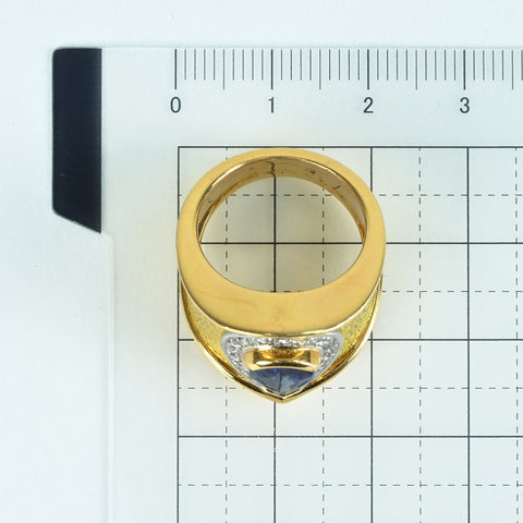 【中古】K18/PT900 SAPPHIRE RING サファイアリング S1.80ct D0.16ct 13.0g #11.5