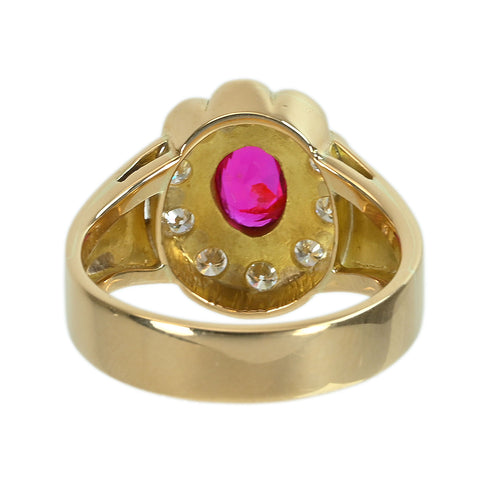 【中古】K18YG RUBYルビーリング R0.68ct D0.37ct 7.4g #12