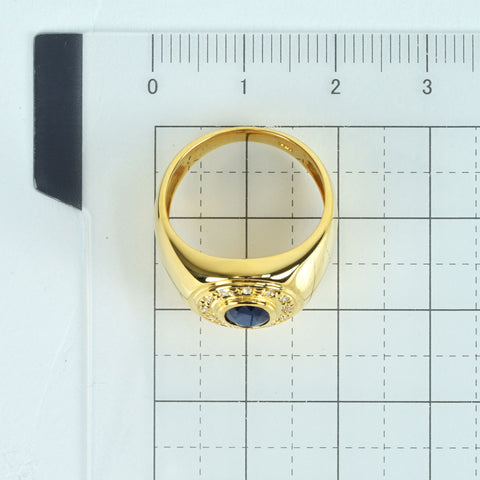 【中古】K18YG SAPPHIRE サファイアリング1.00ct D0.11ct 5.8g #12