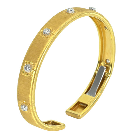 【中古】BUCCELLATI ブチェラッティ K18YG ダイヤモンドバングル DIA 23g ONE PRICE