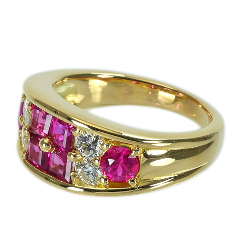 [Pre-owned] 18K Yellow Gold Ruby Ring, 1.44ct R, 0.35ct D, 8.4g, Certificate of Authenticity, #11 