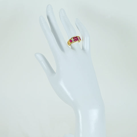 [Pre-owned] 18K Yellow Gold Ruby Ring, 1.44ct R, 0.35ct D, 8.4g, Certificate of Authenticity, #11 