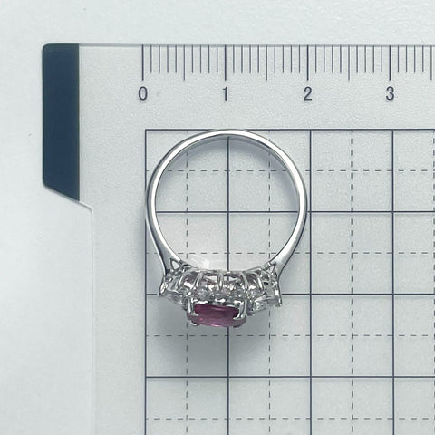 【中古】K18WG NO HEAT RUBY RING モザンビーク産非加熱ルビーリング R1.54ct D0.60ct GRS鑑別書 3.8g #12