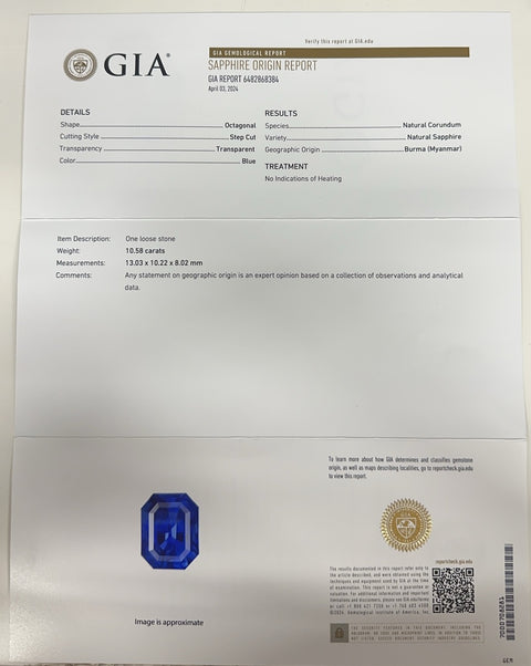 【中古】PT900 NO HEAT BURMA SAPPHIRE RING ビルマ産非加熱サファイアリング S10.58ct D1.43ct GIA/グベリン鑑別書 13.4g #11.5