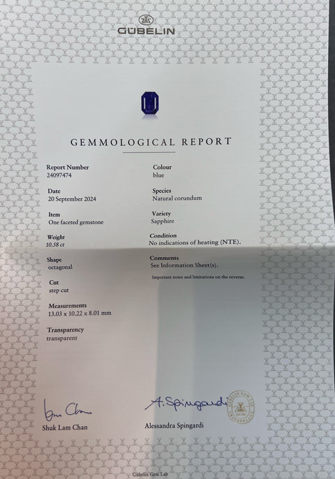 【中古】PT900 NO HEAT BURMA SAPPHIRE RING ビルマ産非加熱サファイアリング S10.58ct D1.43ct GIA/グベリン鑑別書 13.4g #11.5