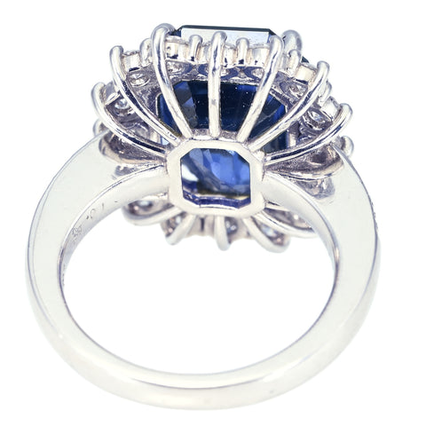 【中古】PT900 NO HEAT BURMA SAPPHIRE RING ビルマ産非加熱サファイアリング S10.58ct D1.43ct GIA/グベリン鑑別書 13.4g #11.5