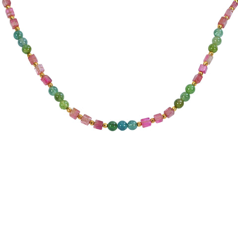 【中古】  K18YG TOURMALINEトルマリンネックレス Necklace 12.1g