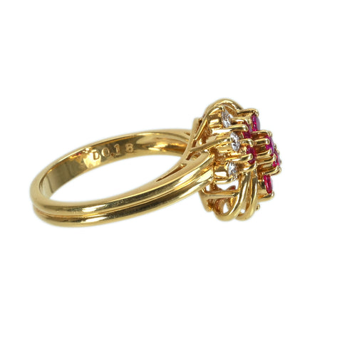 【中古】K18YG RUBY ルビーリング R0.43ct D0.18ct 5.1g #12