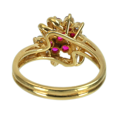 【中古】K18YG RUBY ルビーリング R0.43ct D0.18ct 5.1g #12