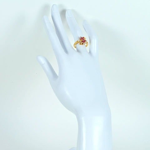 【中古】K18YG RUBY ルビーリング R0.43ct D0.18ct 5.1g #12