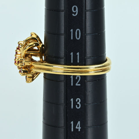 【中古】K18YG RUBY ルビーリング R0.43ct D0.18ct 5.1g #12