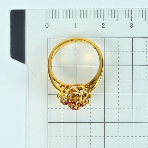 【中古】K18YG RUBY ルビーリング R0.43ct D0.18ct 5.1g #12