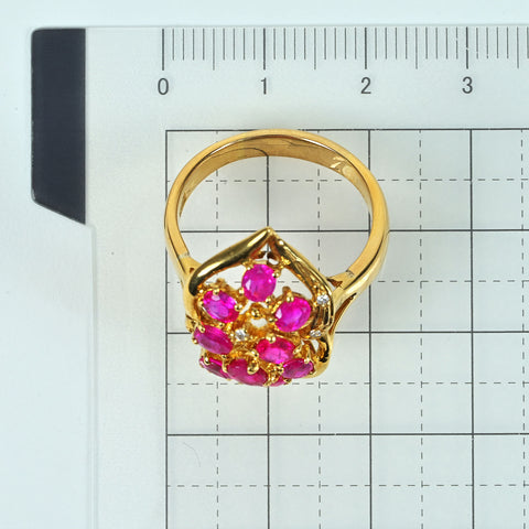 【中古】K18YG RUBY ルビーリング 7.6g #17