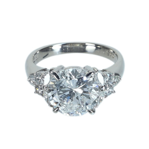 【中古】PT900 DIAMONDダイヤモンドリング 3.019ct D0.45ct 6.5g #9