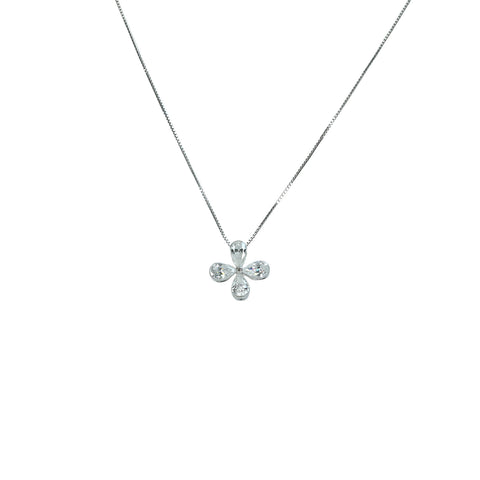 【中古】 K18/K18WG DIAMONDダイヤモンドペンダントネックレス Necklace D1.37ct 4.5g