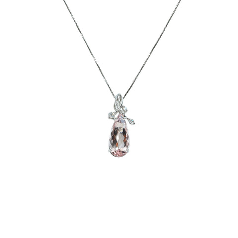 【中古】 K18WG KUNZITEクンツァイトペンダントネックレス Necklace K5.77ct D0.20ct 6.7g