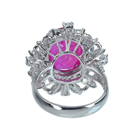 Pre-owned K18 Ruby Ring, Mozambique Ruby, 8.06ct R, 2.43ct D, GRS Certificate, 8.6g, #14 