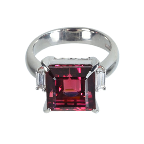 【中古】PT900 TOURMALINEトルマリンリング T7.24ct D0.22ct 10.1g #12