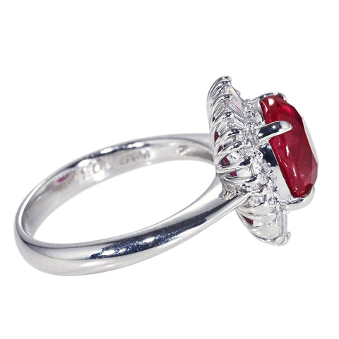 【中古】PT900 RUBY RING ルビーリング R4.05ct D0.69ct GRS鑑別書 8.8g #14