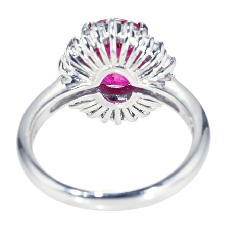 【中古】PT900 RUBY RING ルビーリング R4.05ct D0.69ct GRS鑑別書 8.8g #14