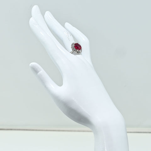【中古】PT900 RUBY RING ルビーリング R4.05ct D0.69ct GRS鑑別書 8.8g #14
