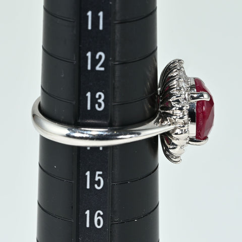 【中古】PT900 RUBY RING ルビーリング R4.05ct D0.69ct GRS鑑別書 8.8g #14