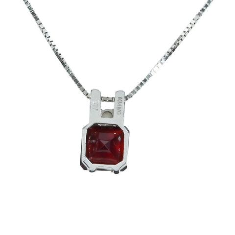 [Pre-owned] K14WG Garnet Necklace, Garnet Pendant Necklace, Nihokyo Sorting, 2.8g 